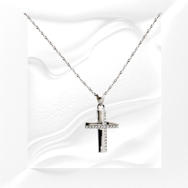925 silver Cross Necklace with Zircon