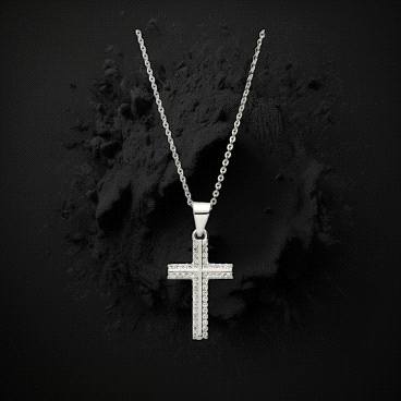 925 silver Cross Necklace with Zircon