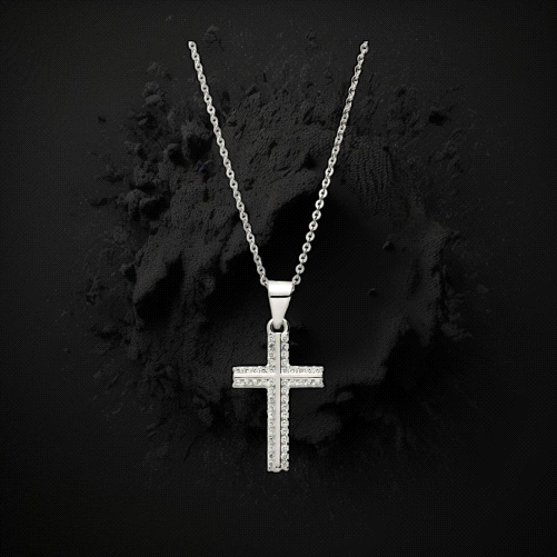 925 silver Cross Necklace with Zircon