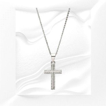 925 silver Cross Necklace with Zircon