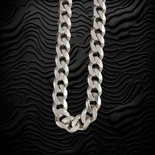 p25 Silver curb Chain 60cm 108g