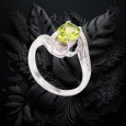 925 STERLING SILVER Ringwith olivine and Zircon
