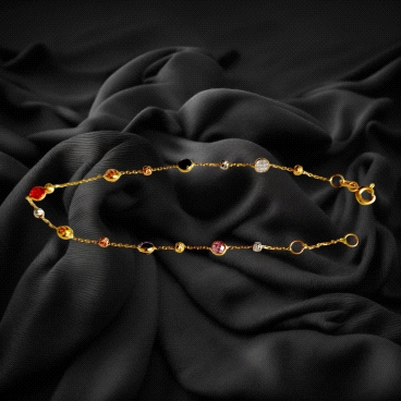8k Gold Bracelet with Coloured zircon stones