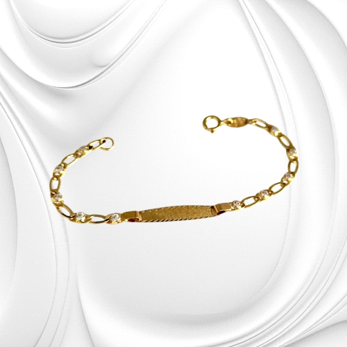 18K Gold identity Bracelet for Kids