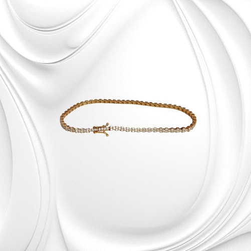 18K Rose Gold Tennis Bracelet with Zircon