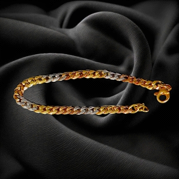Three-Colored 18K Gold Bracelet.