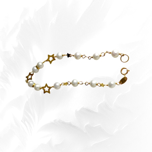 18K Gold Pearl Bracelet