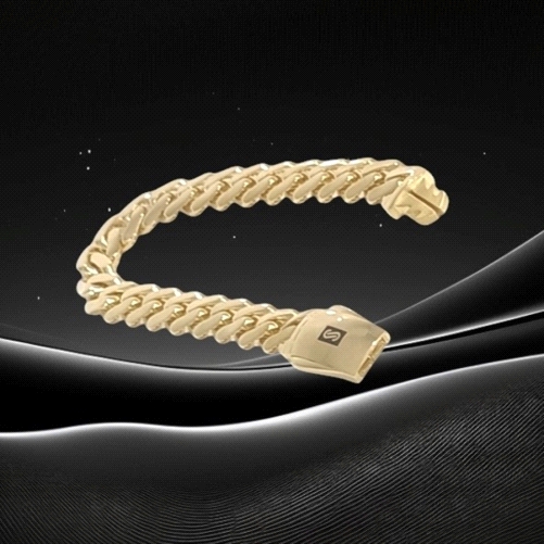 18K Gold Curb Bracelet 8mm