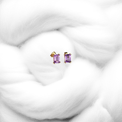 18K gold Earrings with Amethyst