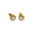 8K Gold Zircon Stud Earrings