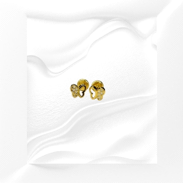 18K Gold screw back star buterfly earrings                                                                                      