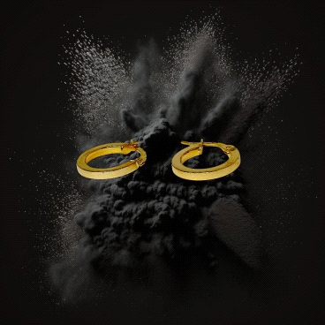 18K gold Hoop earrings 15mm