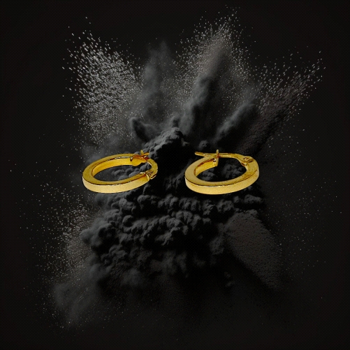 18K gold Hoop earrings 15mm