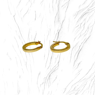 18K gold Hoop earrings 15mm