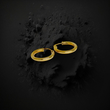18K gold Hoop earrings 15mm