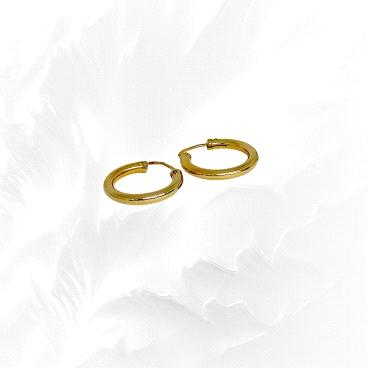 18K gold Hoop earrings 15mm