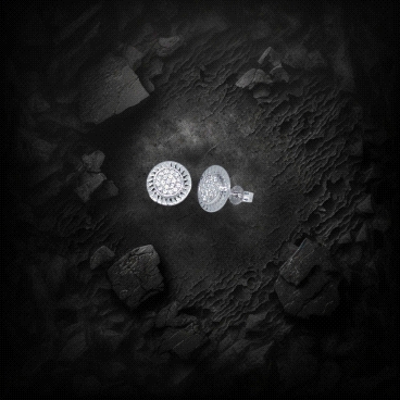 18K White Gold Zircon Earrings