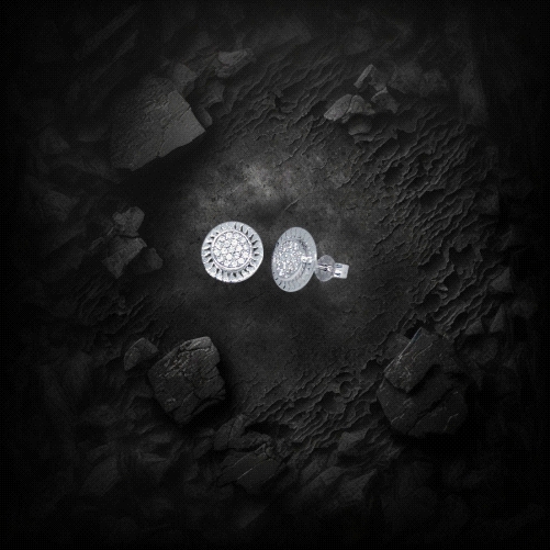 18K White Gold Zircon Earrings