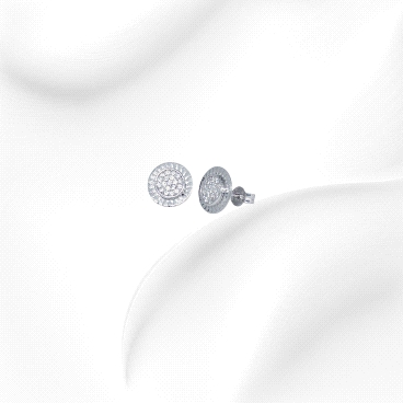 18K White Gold Zircon Earrings