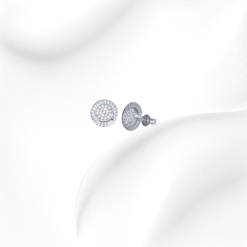 18K White Gold Zircon Earrings