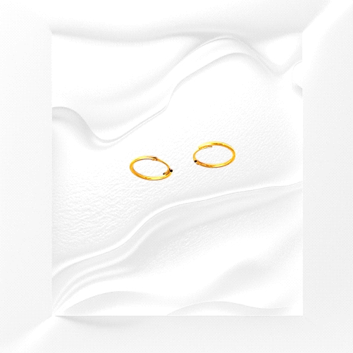 18K Gold Hoop Earrings – Classic Round Design, Lightweight, Polished Finish