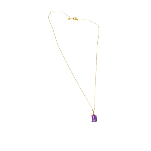 18K Gold Necklace with Amethyst
