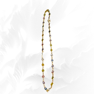 18K Gold Necklace with coloured Zircon