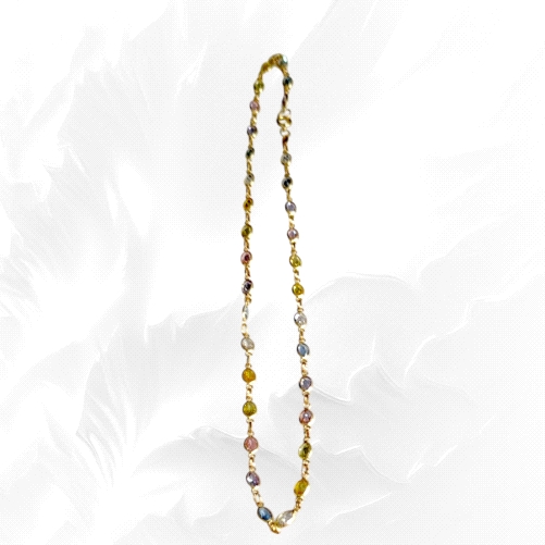 18K Gold Necklace with coloured Zircon