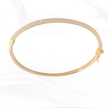 9k Gold Bangle with Zircon