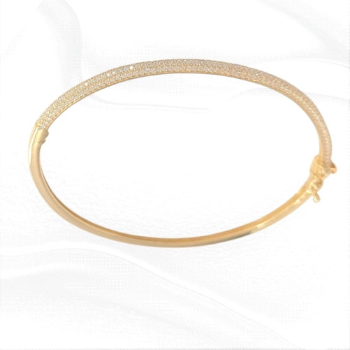 9k Gold Bangle with Zircon