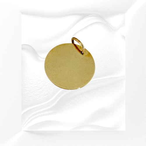 9K Gold Pendant 15mm suitable for engraving