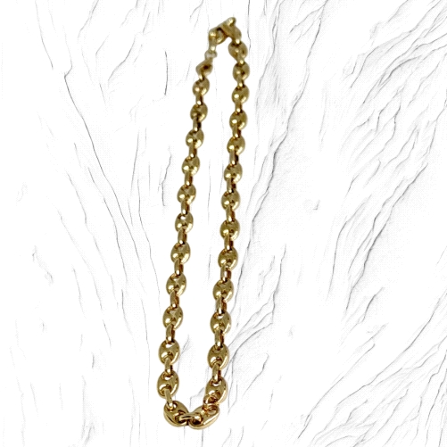 9K Gold Coffee grain link Necklace