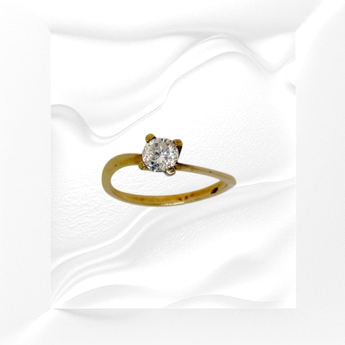 9K Gold Zircon Solitiare Ring