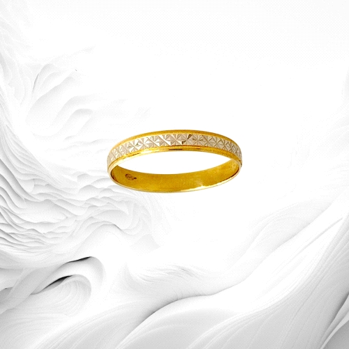 9K Gold two tone Wedding Band