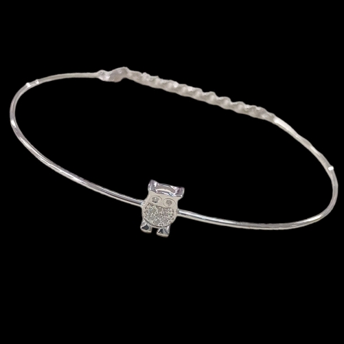 18k Diamond  bangle with Owl