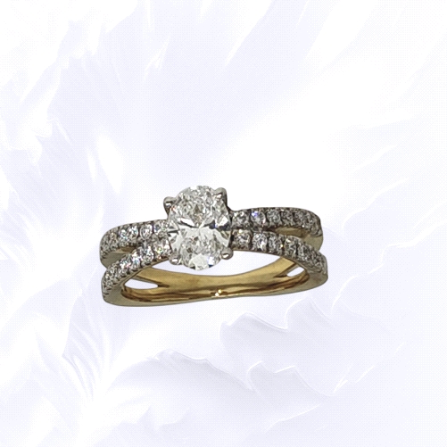 18k Gold 1 ct Oval Solitaire Lab diamond Ring