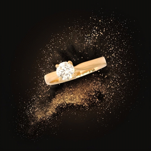 18K Rose Gold 0.61 Lab Diamond Solitaire Ring
