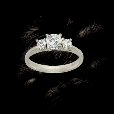 18K White Gold Lab Diamond Triology Ring 0.69c