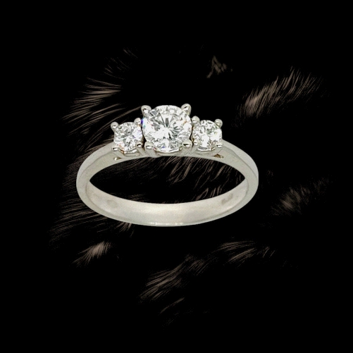 18K White Gold Lab Diamond Triology Ring 0.69c