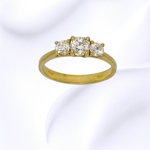 18K Gold Triology Ring Lab Diamond 0.57ct