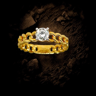 Specacular Diamond 0.45ct Solitaire Ring with link band