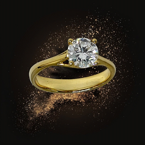 18K Gold 1.12Ct Solitaire Lab diamond Ring