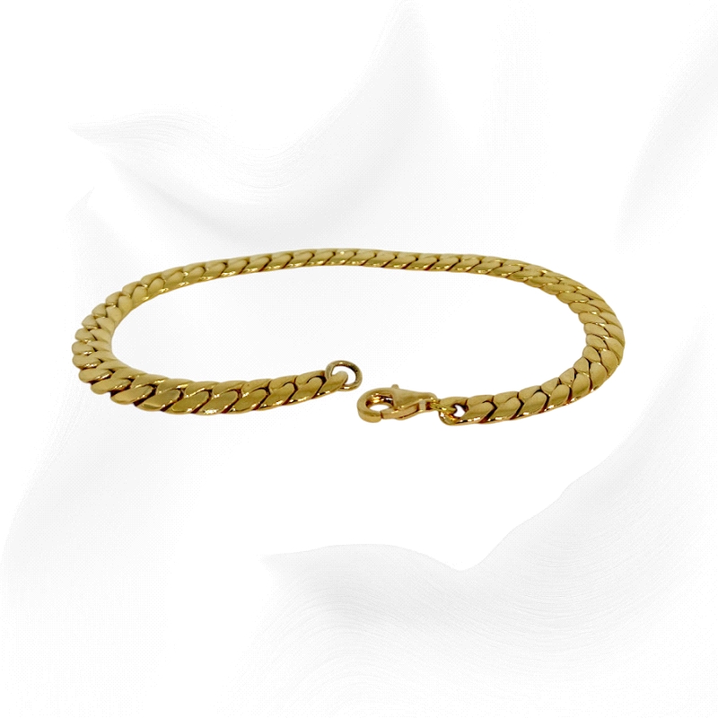 18K Gold Close Curb Bracelet