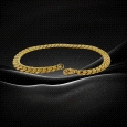 18K Gold Close Curb Bracelet – Solid Yellow Gold, 21cm