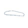 18K White Gold Riviere Bracelet with Sapphire & Zircon