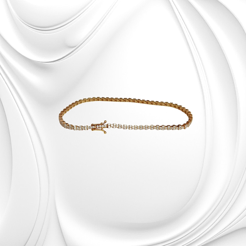 18K Rose Gold Tennis Bracelet with Zircon