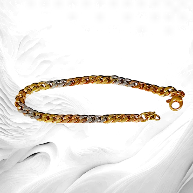 Three-Colored 18K Gold Bracelet.