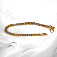 Three-Colored 18K Gold Bracelet Cuban link