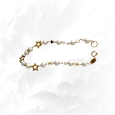 18K Gold Pearl Bracelet with Star Motif