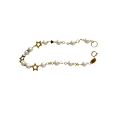 18K Gold Pearl Bracelet with Star Motif